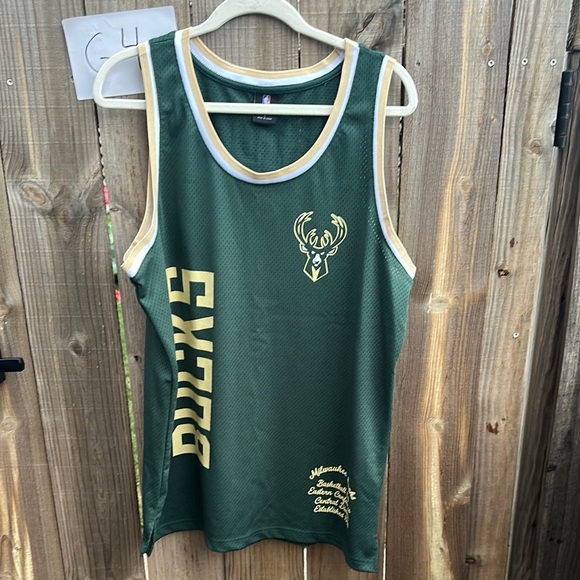 NBA Other - NBA Milwaukee, Bucks Green and Gold Basketball Jersey Size Large